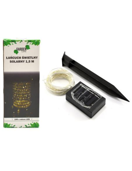 Łańcuch solarny świecący 9,9m+1,5m 100Led  0067