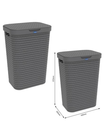 Kosz na bieliznę 55L Country antra 103270