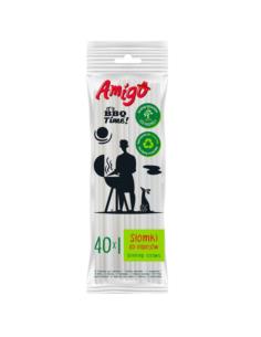 Słomki do napojów papierowe 40szt Amigo