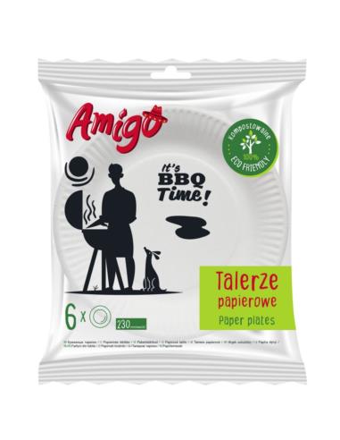 Talerze papierowe 23cm 6 sztuk Amigo Eco Friendly