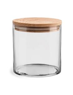 Pojemnik szklany Stor z drewnianym deklem h:10cm 35532