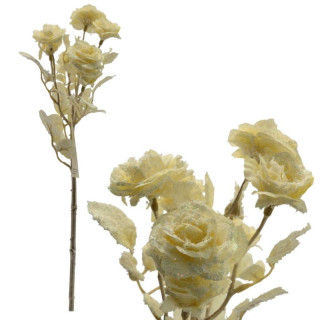 Kwiat sztuczny Róża 38cm 07.5001 z brokatem