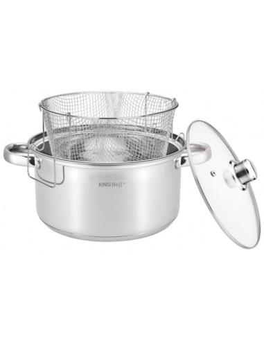 Garnek do frytek 24cm 5,5L z sitem Kinghoff KH-1630