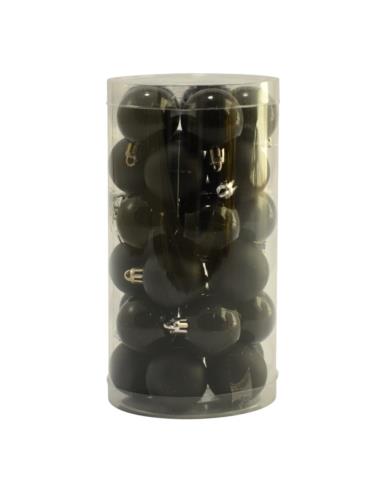 Bombki 30szt 4cm gładkie czarne PB430