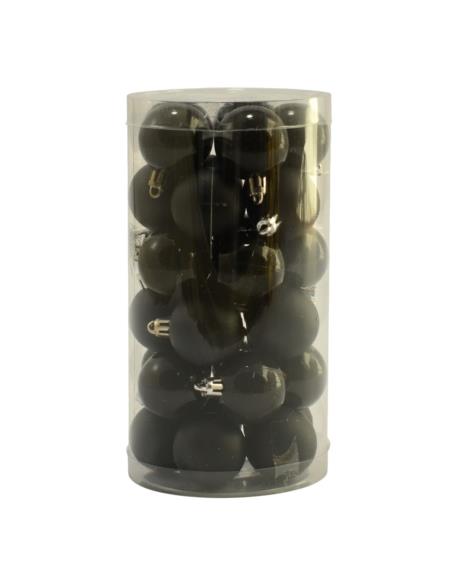 Bombki 30szt 4cm gładkie czarne PB430