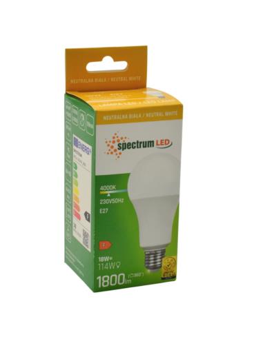 Żarówka LED E27 18W 1800lm Spectrum biała neutralna