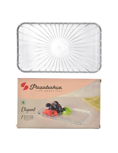 Półmisek Elegant 27,6x16,2cm prostokątny szklany 54883