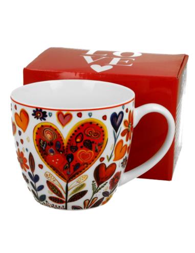 Kubek ceramiczny 460ml Kolorowe Serca