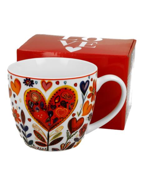 Kubek ceramiczny 460ml Kolorowe Serca
