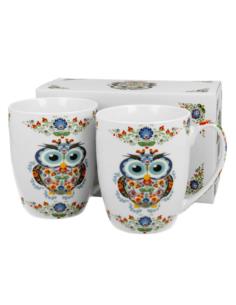 Kubki 2 sztuki 350ml ceramiczne Sowa