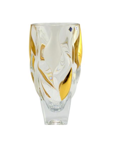 Wazon kryształ Bohemia Bamboo Gold 30cm