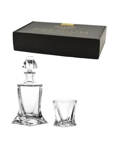 Karafka +6 szklanek whisky Bohemia Quadro Premium