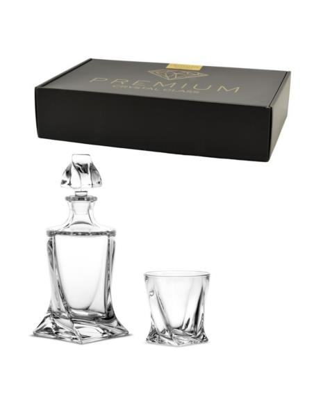 Karafka +6 szklanek whisky Bohemia Quadro Premium