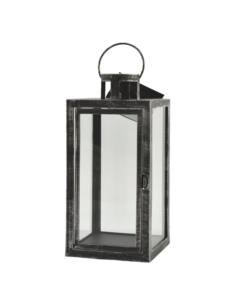 Lampion plastikowa 28cm Latarenka czarno-srebrna Cortina