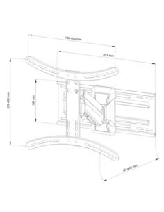 Uchwyt AR-71 23-55" 25kg regulacja w pionie i poziomie spreżyna gazowa 2