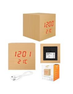 Budzik kostka LED z termometrem LXLTC05