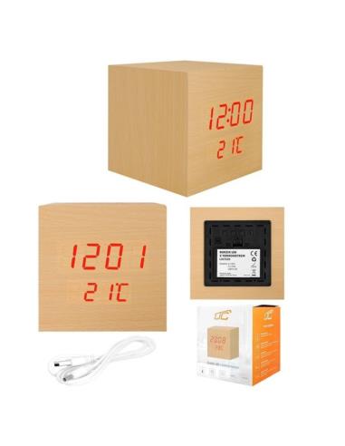 Budzik kostka LED z termometrem LXLTC05