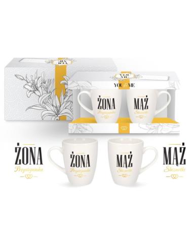 Kubki 2 sztuki 300ml ceramiczne Żona Przystojniaka/Mąż Ślicznotki