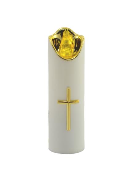 Świeca biała LED 17,5cm Cortina żółty