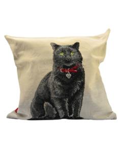 Poszewka 45x45cm Gobelin Kot czarny