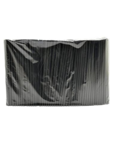 Słomki do napojów 250szt 8x240mm czarne PP