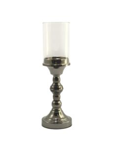 Świecznik 38cm metal/szkło perła F065 podstawa 11cm