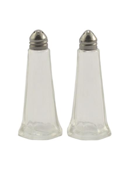 Przyprawniki  2 sztuki szklane sól/pieprz 40ml  0115