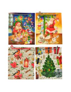 Torebka ozdobna bożonarodzeniowa 24x20x11cm T-8L mix