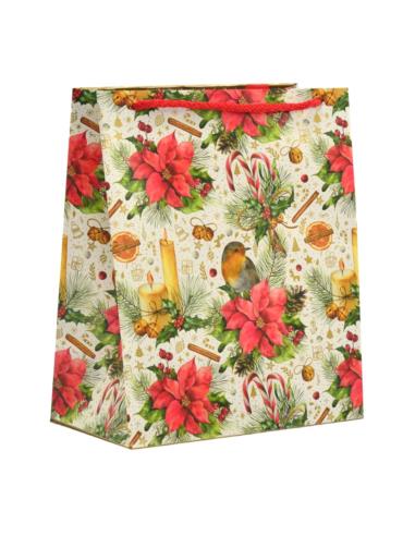 Torebka ozdobna bożonarodzeniowa 24x20x11cm T-8L mix