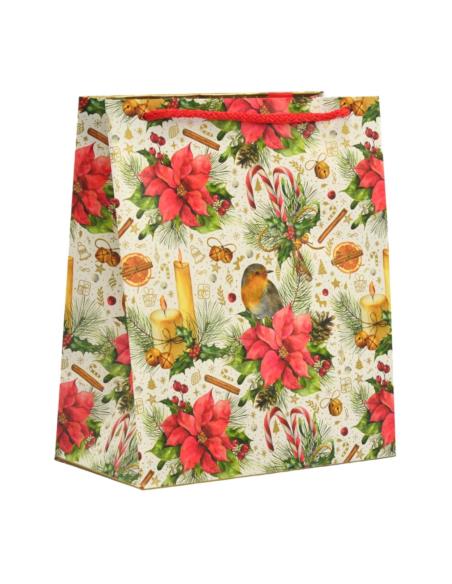 Torebka ozdobna bożonarodzeniowa 24x20x11cm T-8L mix