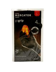 Rękawice nitrylowe L 4 sztuki Mercator czarne bezpudrowe