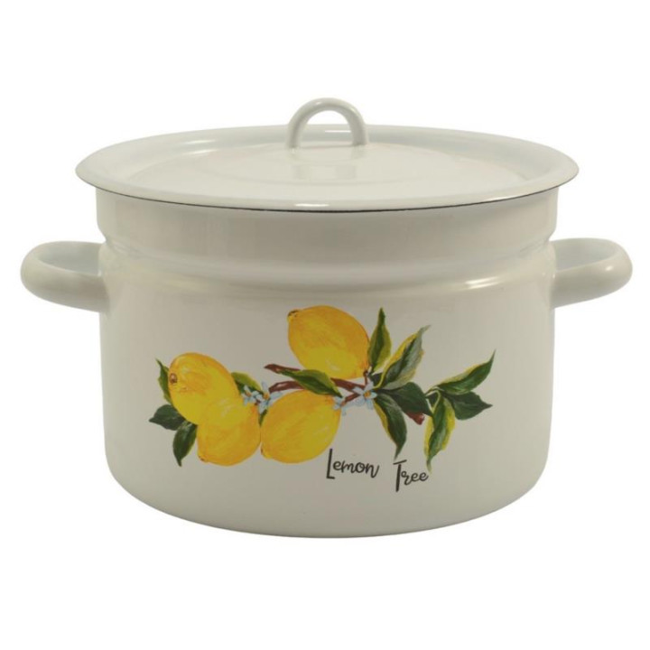 Garnek emalia 26cm 9L z/p Cytryna