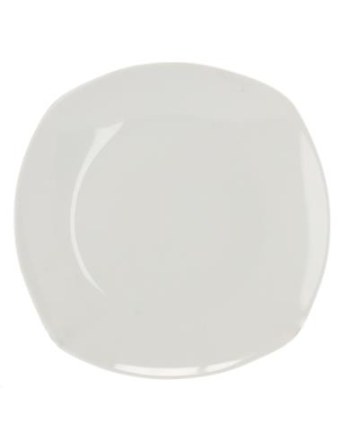 Talerz deserowy 20cm kwadratowy biały 2349