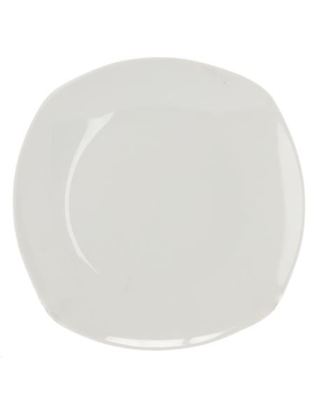 Talerz deserowy 20cm kwadratowy biały 2349