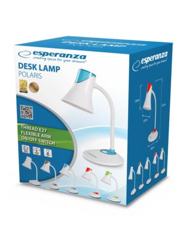 Lampka biurkowa Esperanza Polaris biało/czarna ELD111K
