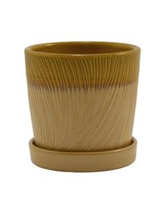 Doniczka-osłonka ceramiczna z podstawką 12,5cm ASC23225 mix