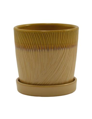 Doniczka-osłonka ceramiczna z podstawką 12,5cm ASC23225 mix