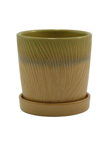 Doniczka-osłonka ceramiczna z podstawką 12,5cm ASC23225 mix