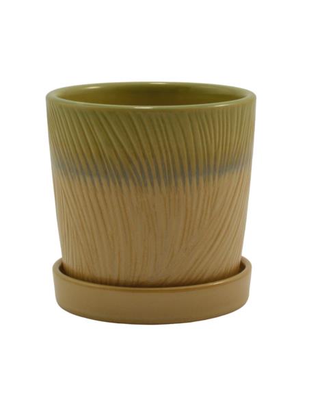 Doniczka-osłonka ceramiczna z podstawką 12,5cm ASC23225 mix
