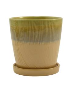 Doniczka-osłonka ceramiczna z podstawką 18cm ASC23224 mix