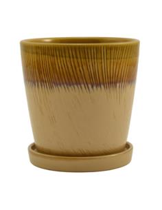 Doniczka-osłonka ceramiczna z podstawką 18cm ASC23224 mix 2
