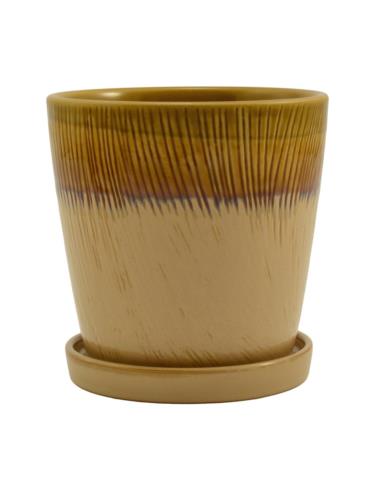 Doniczka-osłonka ceramiczna z podstawką 18cm ASC23224 mix