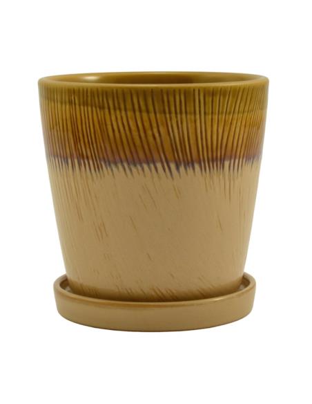 Doniczka-osłonka ceramiczna z podstawką 18cm ASC23224 mix