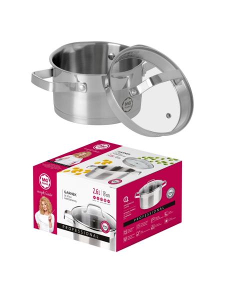 Garnek 18cm 2,6L nierdzewny z/p Professional MG Home