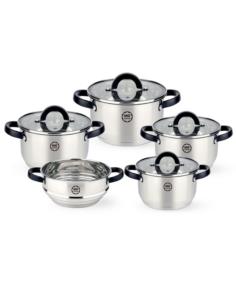 Garnki  9 elementów MG Home Black 7105023208 nierdzewne