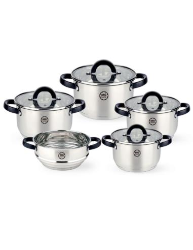 Garnki  9 elementów MG Home Black 7105023208 nierdzewne
