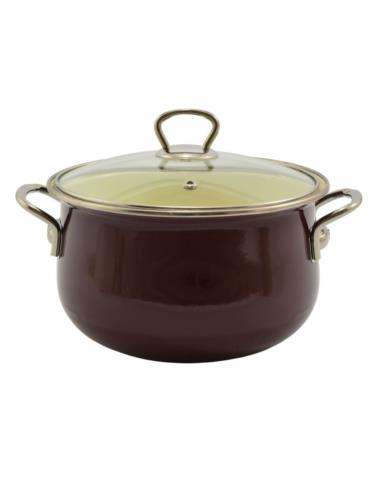 Garnek emalia 20cm 3,8L z/p Luca fiolet