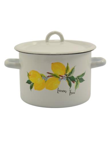 Garnek emalia 18cm 3L z/p Cytryna