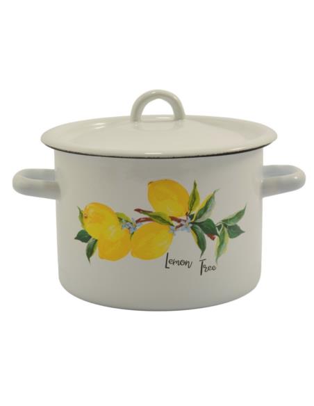 Garnek emalia 18cm 3L z/p Cytryna