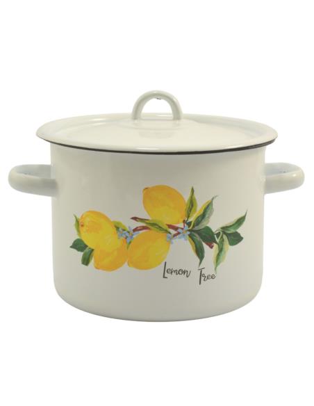 Garnek emalia 18cm 3L z/p Cytryna